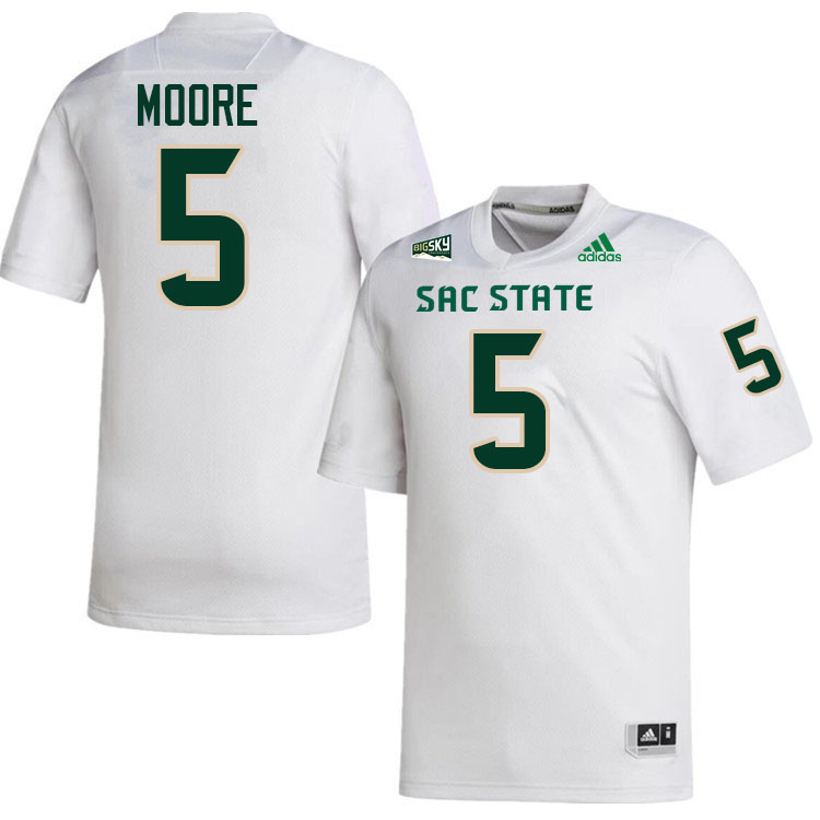 Oscar Moore SAC State Jersey,Sacramento State Hornets #5 Oscar Moore Jersey-White